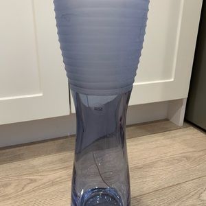13 7/8” T Blue Vase Made in Poland.  4 1/4” Opening Rim to Rim.  No chips/cracks
